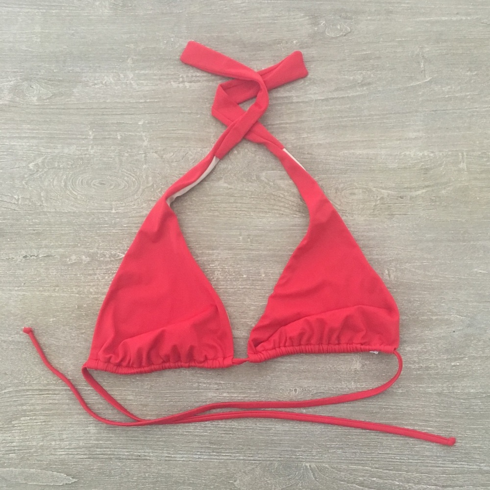 J Crew Red Halter Tie Bikini Top